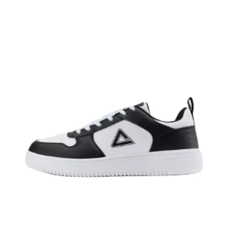 PEAK Slip Resistant Waterproof Cushioning Abrasion Resistant Low Top Skateboard Shoes Men's Black White-0