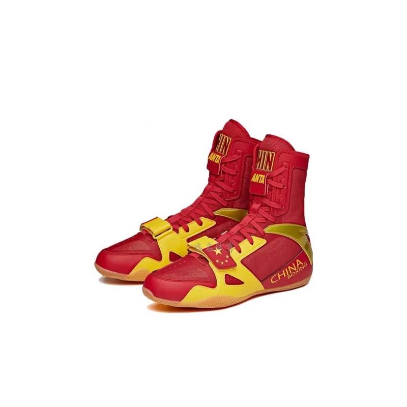 Anta Variety Training Collection Anti Slip And Wear Resistant Lightweight High Top Training Shoes Unisex Red Yellow-2