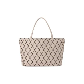 ISSEY MIYAKE Bateau Matte Artificial Leather Tote Bag Shopping Bag Shoulder Bag Handbag Women's Light Beige