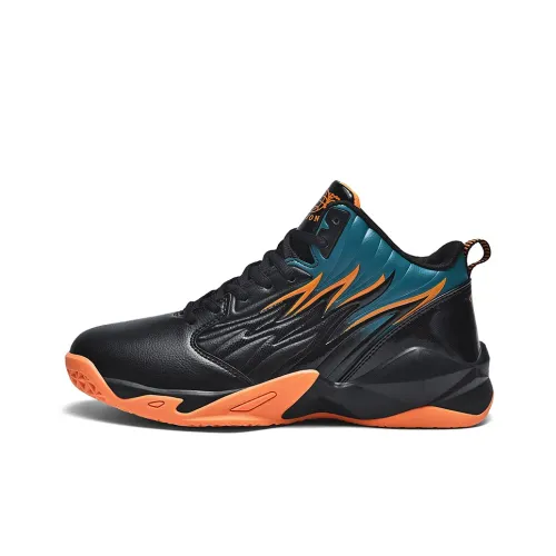 TOMAY Anti-Slip Wear-Resistant Mid-Top Basketball Shoes Men's