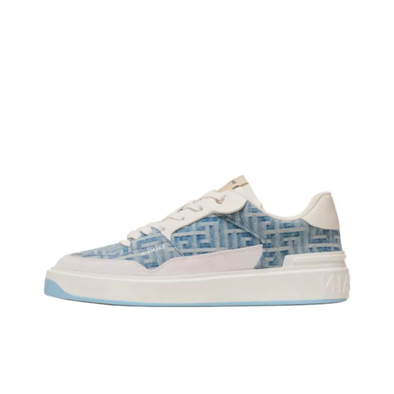 BALMAIN B Court Denim panelled Sneakers Women's-0