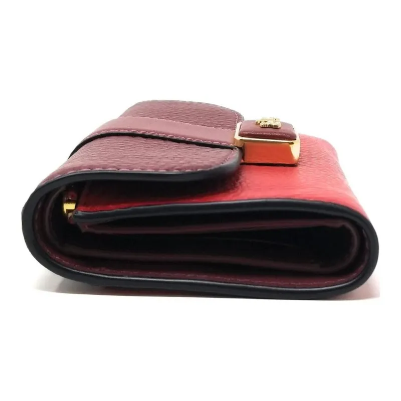 COACH Grace Leather Wallet Medium Size Women's Burgundy & Red-2