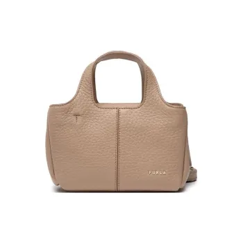 Furla Leather Tote Bag Shopping Bag Shoulder Bag Crossbody Bag Handbag Mini Unisex Taupe