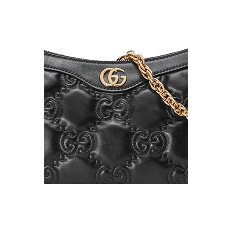 GUCCI GG Matelassé Leather Pochette, Shoulder Bag Shoulder Bag, Handbag Women's Black-8