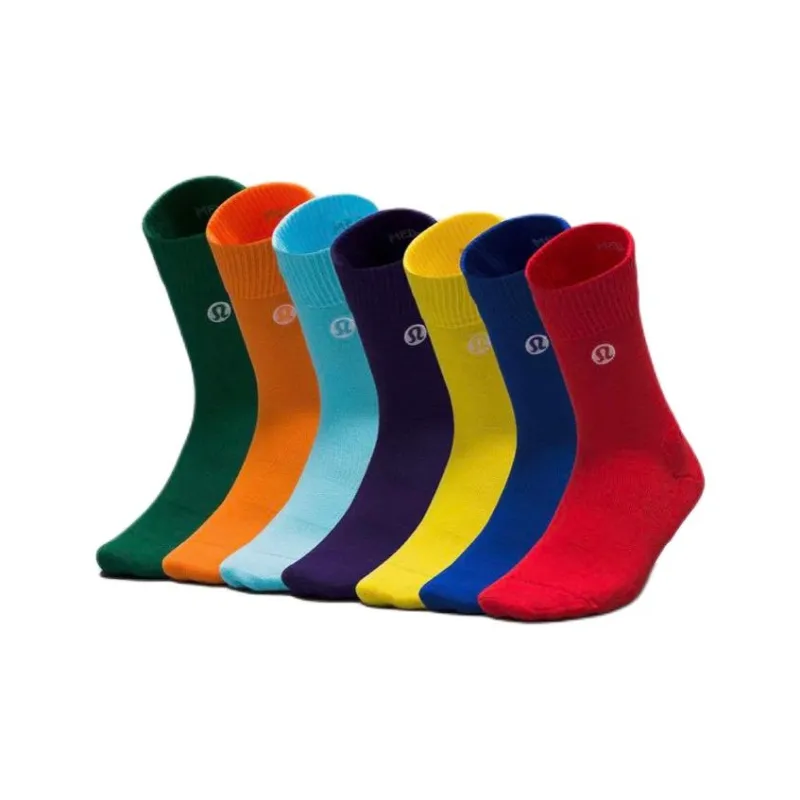 Lululemon Mid Calf Socks Women's 7 Pack Rainbow-0