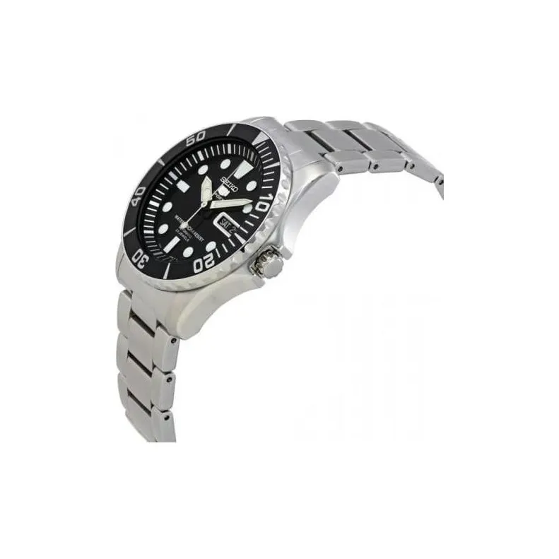 SEIKO Seiko5 Mechanical Movement Steel Strap Watch Men's Watches Black Dial-2