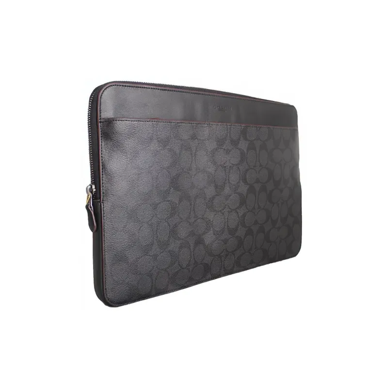 COACH Canvas With Leather Laptop Bag Clutch Large Size Men's Charcoal Black-1