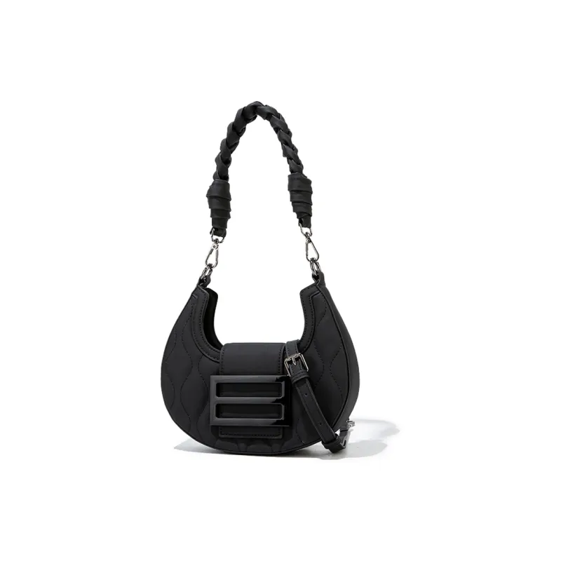 MACKJANICE Polyurethane With Synthetic Leather Shoulder Bag Women's Black-2