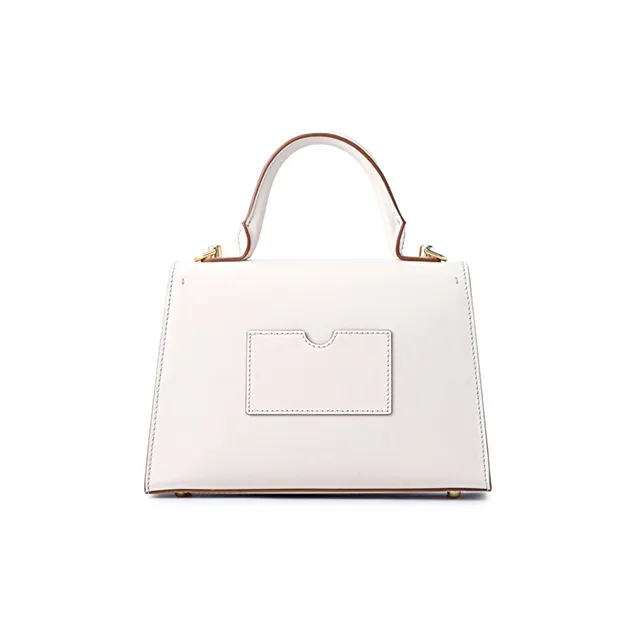 FION Cow Leather Shoulder Bag Crossbody Bag Handbag Women's White-2