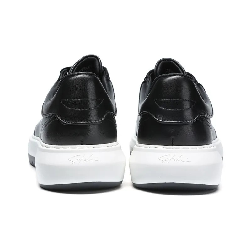 Satchi Cushioned Slip Resistant Abrasion Resistant Breathable Low Top Skateboard Shoes Men's Black 3CM-4
