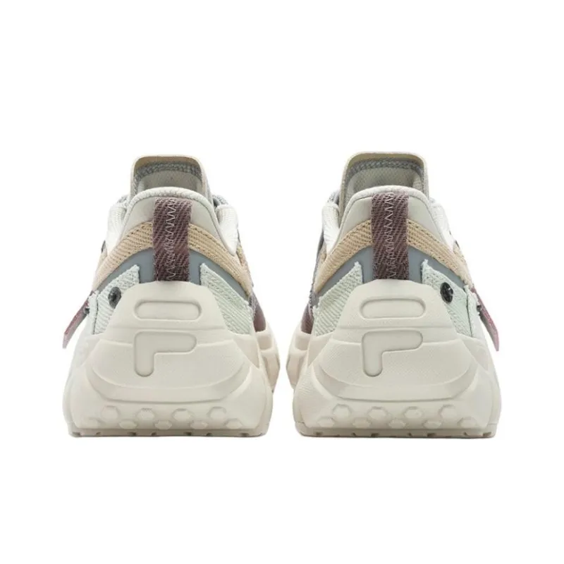 FILA FUSION BONE DX Spine Shoes Cushioning Anti-Slip And Wear-Resistant Low-Top Casual Shoes Women's Beige Gray-3
