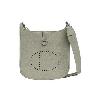HERMES Evelyne Clemence Bullock Leather Ivorie Crossbody Bag Shoulder Bag Women's Q1 Sauge Sage Green