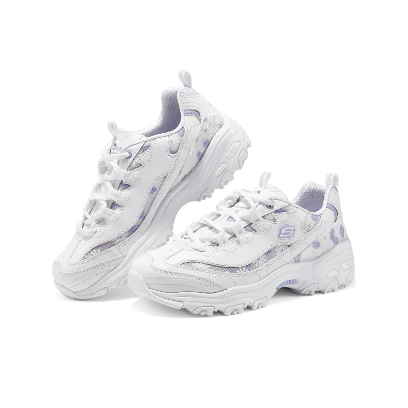 Skechers Flower Sea Bear Cushioning And Breathable Low Top Chunky Sneakers Women's Floral Purple-4