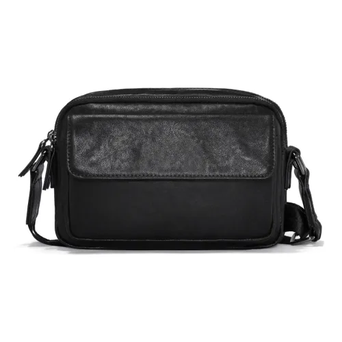 Old man's head Shoulder Bags Black