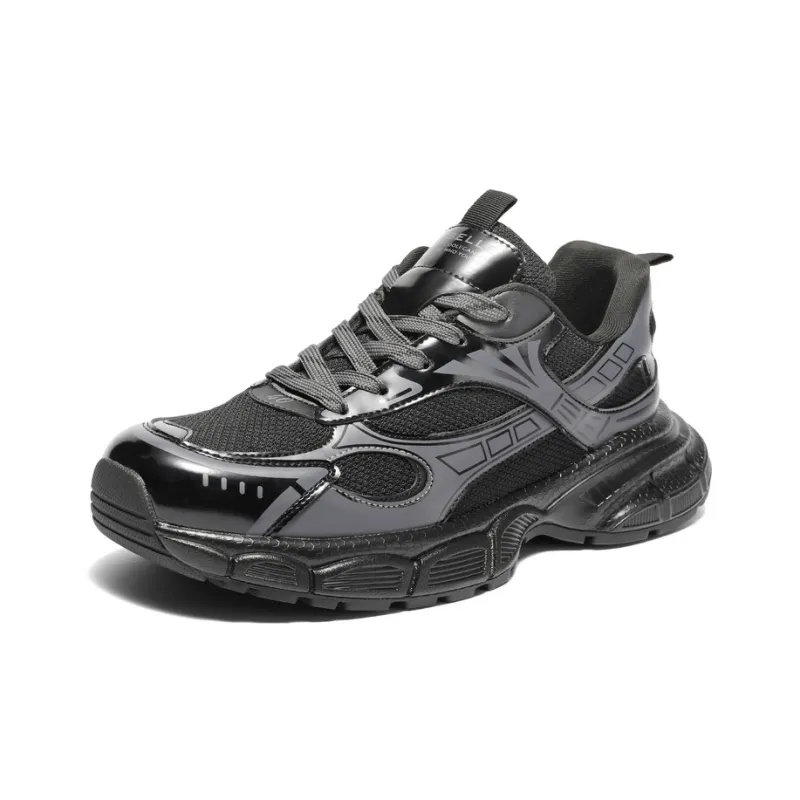 BELLE Abrasion-Resistant Slip-Resistant Low-Top Chunky Sneakers Men's Gray Black White-6