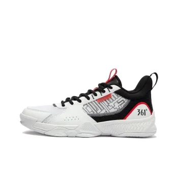 361° Cushioning Wear Resistant Low Top Basketball Shoes Men's White Black