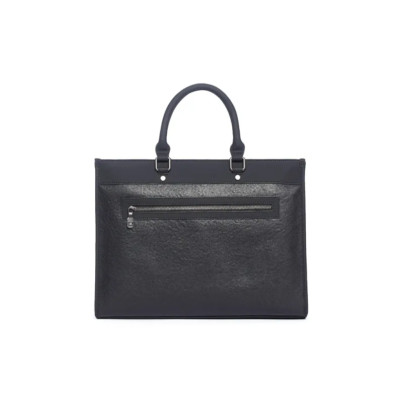 BISON DENIM Cow Leather Genuine Leather Minimalist Style Design Elegant And Versatile Bag Men's Black-1