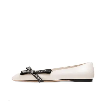 Jimmy Choo Veda Logo bow Ballerina Pumps