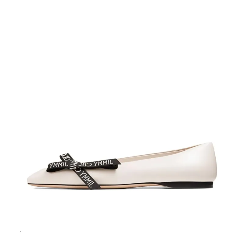Jimmy Choo Veda Logo-bow Ballerina Pumps-0