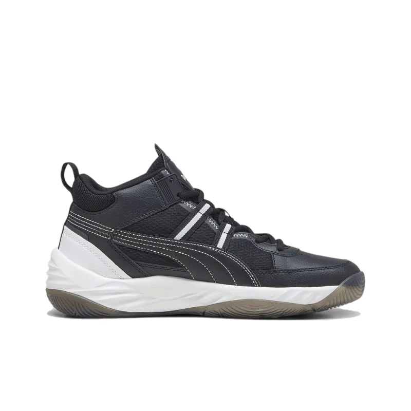 PUMA REBOUND Future NextGen Anti-Slip Wear-Resistant High-Top Casual Shoes Unisex Black White-1