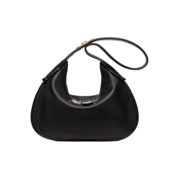 Valentino GARAVANI Leather Hobo Bag Handbag Shoulder Bag Women's Black
