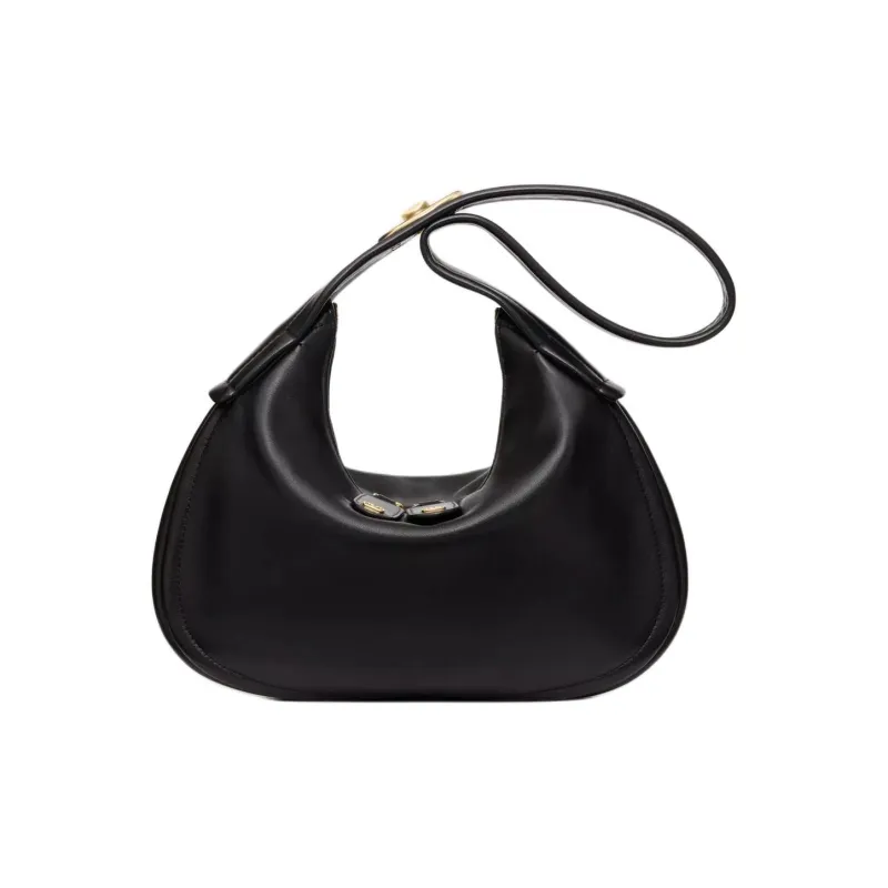 Valentino GARAVANI Leather Hobo Bag Handbag Shoulder Bag Women's Black-0