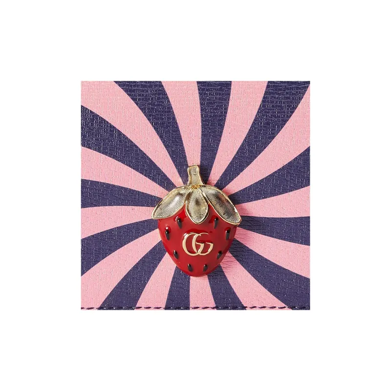 GUCCI Leather Business Card Holder Card Holder Wallet Women's Purple/Pink-6
