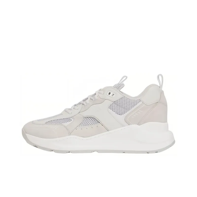Burberry Plain Logo Low Top Sports Casual Shoes Men's White-0