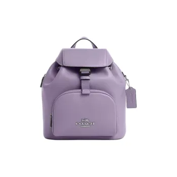 COACH Cow Leather Backpack Small Size Women's Silver & Light Purple