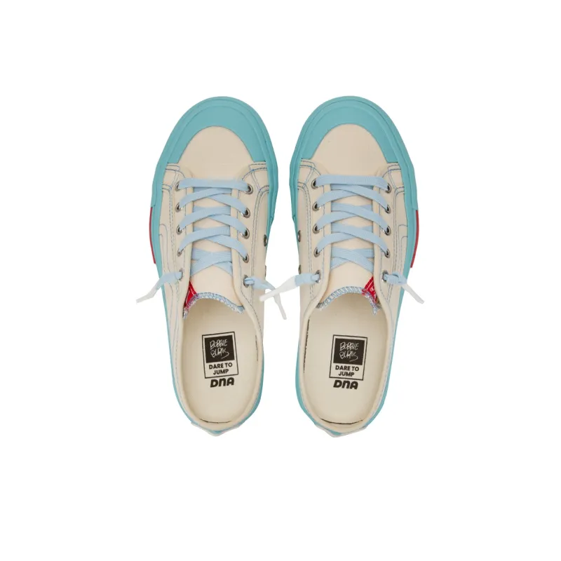BOBBIE BURNS Slip-Resistant Cushioning Low-Top Skateboard Shoes Unisex White Blue-3