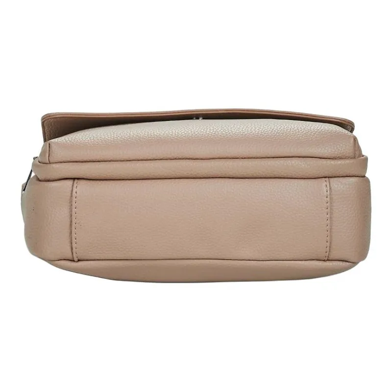 H HEXAGONA PARIS Synthetic Leather Shoulder Bag, Crossbody Bag Women's Apricot-3