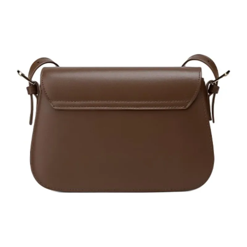 FOXER Split Cow Leather With Synthetic Leather Small Square Bag, Crossbody Bag, Shoulder Bag Women's Coffee/Black-3