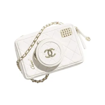 CHANEL Sheepskin Camera Bag, Crossbody Bag Women's White