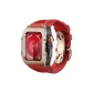 Rose Bezel Black Case, Red Rubber Strap