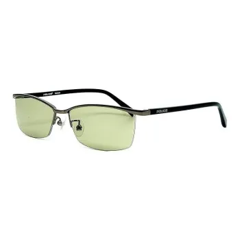 Police Titanium Plastic Rectangular Sunglasses Unisex Black