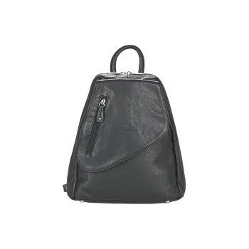 H HEXAGONA PARIS Cow Leather Backpack Medium Size Women's Black
