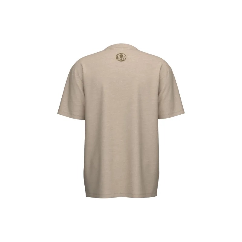 NBA Drop Shoulder Sleeve T Shirt Unisex Beige Khaki-2