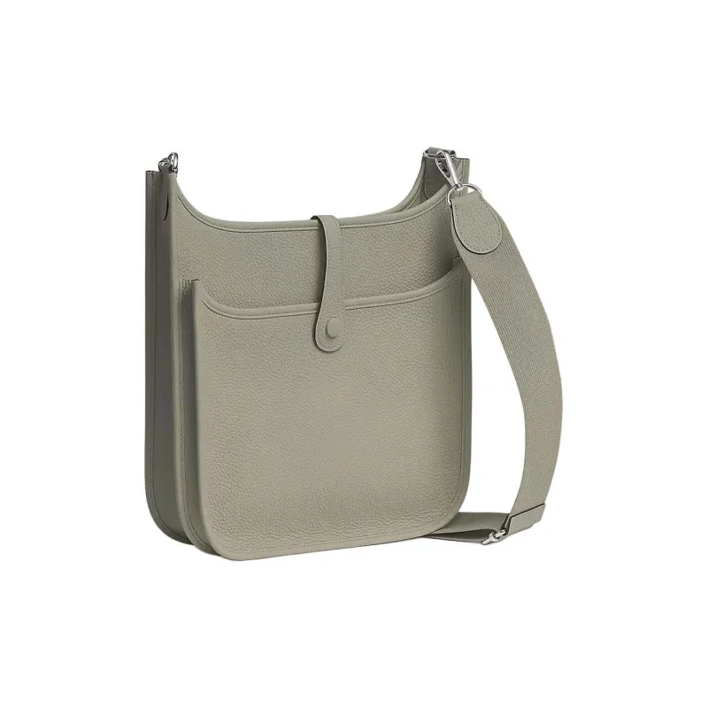 HERMES Evelyne Clemence Bullock Leather Ivorie Crossbody Bag Shoulder Bag Women's Q1 Sauge Sage Green-2