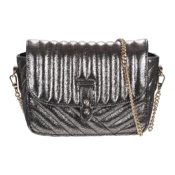 Petite Mendigote Cow Leather Crossbody Bag, Shoulder Bag Women's Gray
