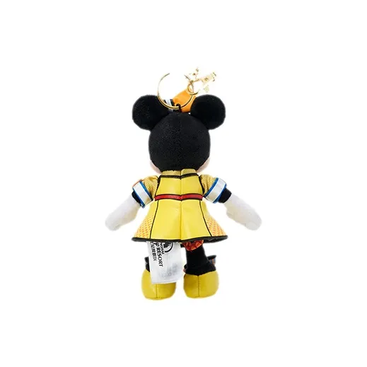Disney Minnie Colorful Celebration Street Party Key Ring Dolls Plush Pendant 15cm High-1