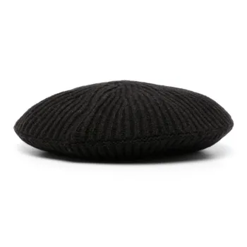 GANNI Ribbed-knit Beret Hat