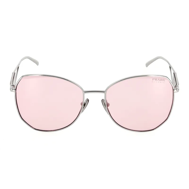 PRADA Triangle-logo Rounded Sunglasses-1