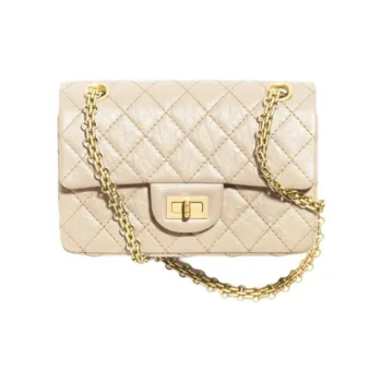 CHANEL 2.55 Calfskin Portable Crossbody Bag Shoulder Bag Women's Milk Tea