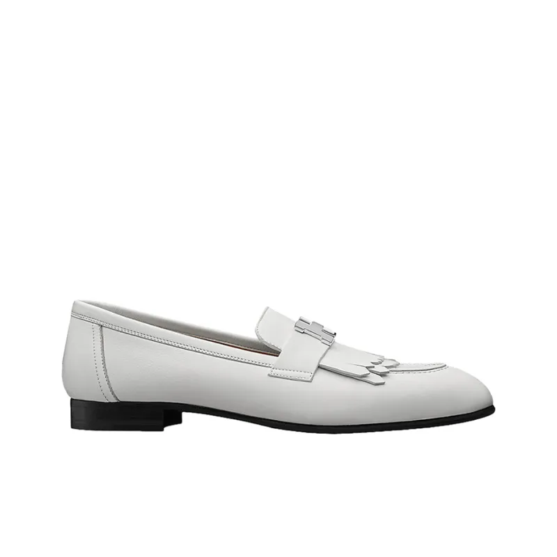 HERMES Royal Loafer Women's Casual Shoes Women's Gray White-1
