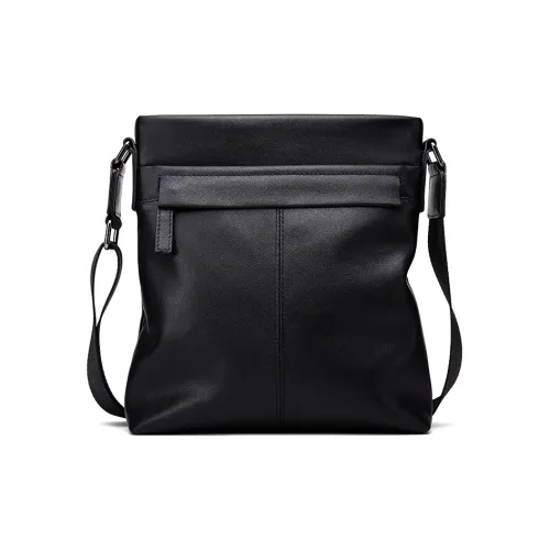 Old man's head Shoulder Bags Black