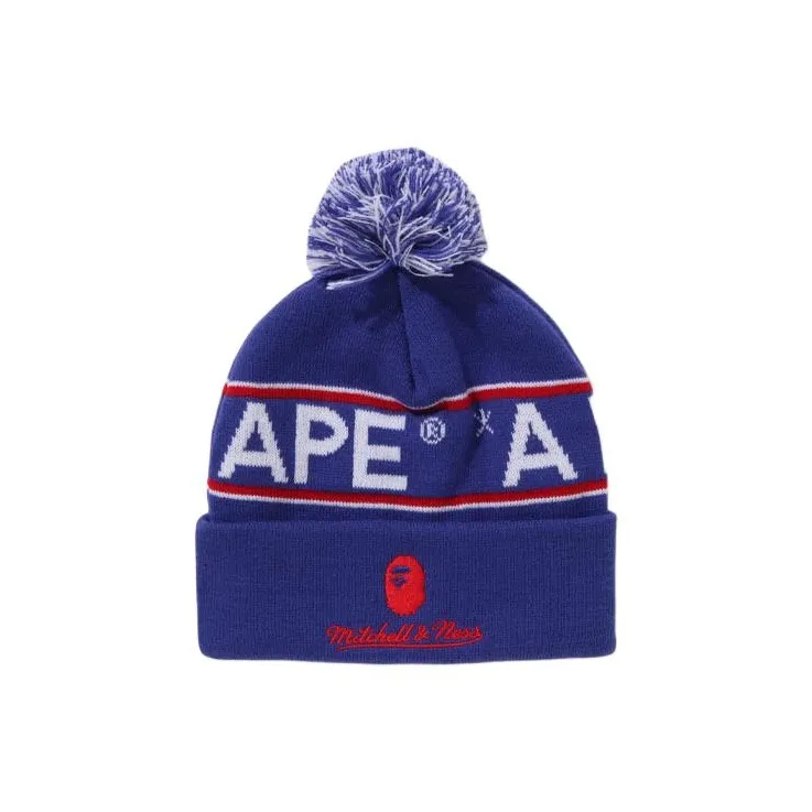 Bape X Mitchell & Ness Nhl Pom Beanie-0