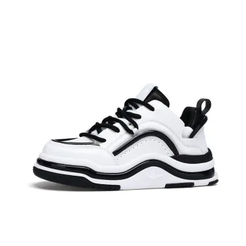 U7 Slip-Resistant Cushioning Breathable Height Increasing Mid-Top Skateboard Shoes Men's White