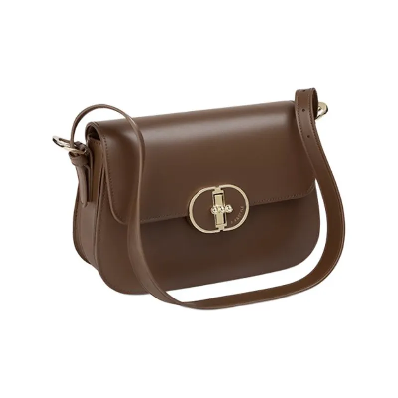 FOXER Split Cow Leather With Synthetic Leather Small Square Bag, Crossbody Bag, Shoulder Bag Women's Coffee/Black-1