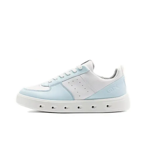 Ecco Wear Resistant Low Top Skateboard Shoes Women's White Blue