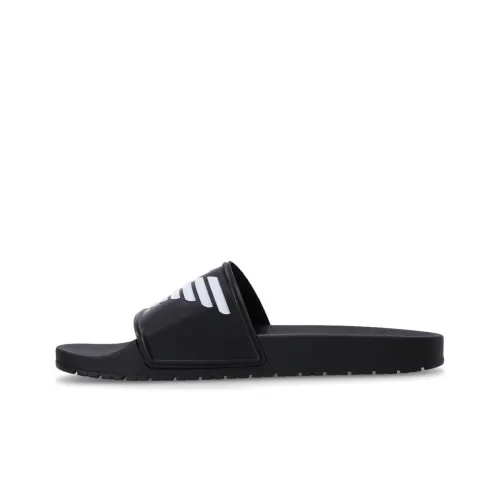 EMPORIO ARMANI Logo-embossed Ridged-sole Slides